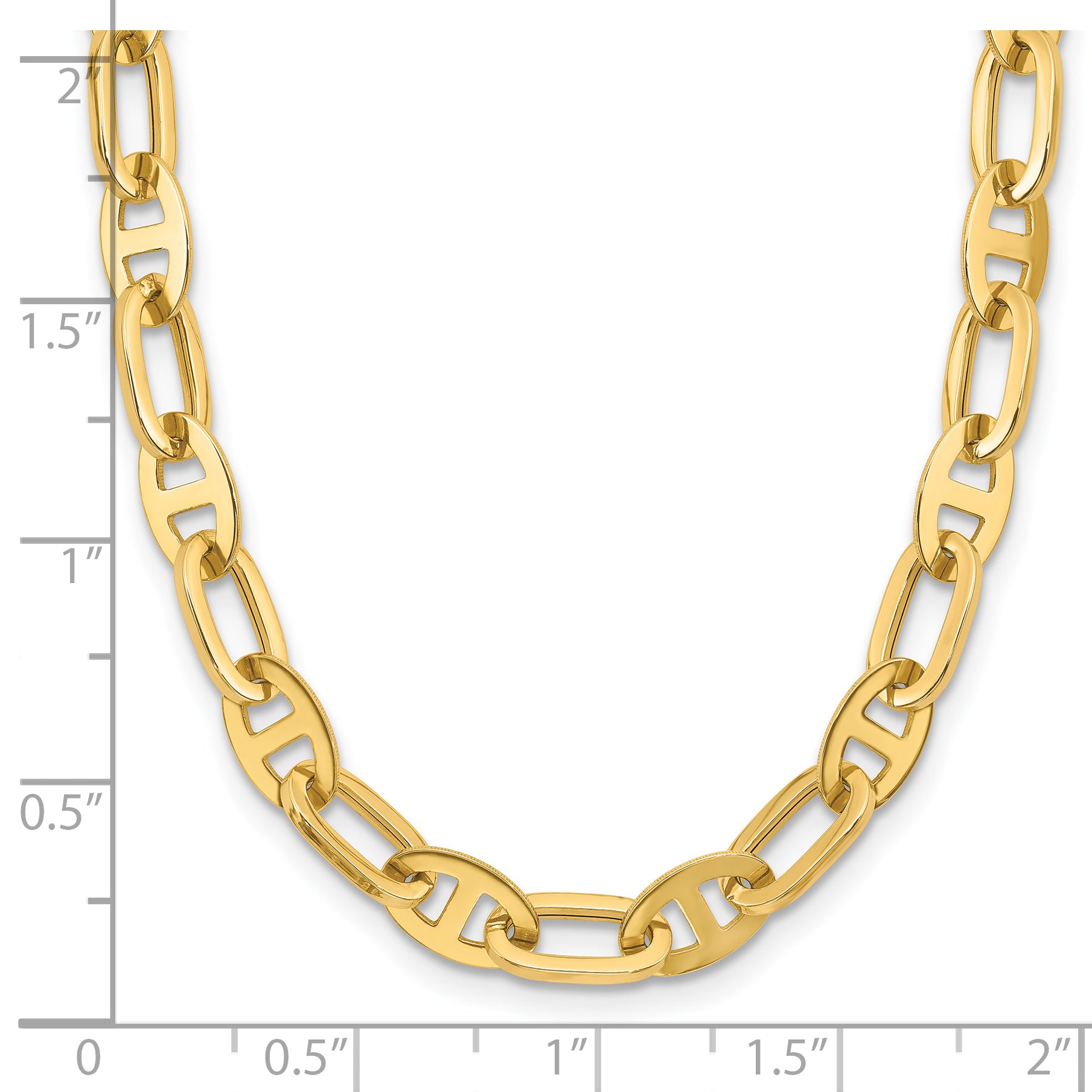 14K Polished Fancy Link Necklace