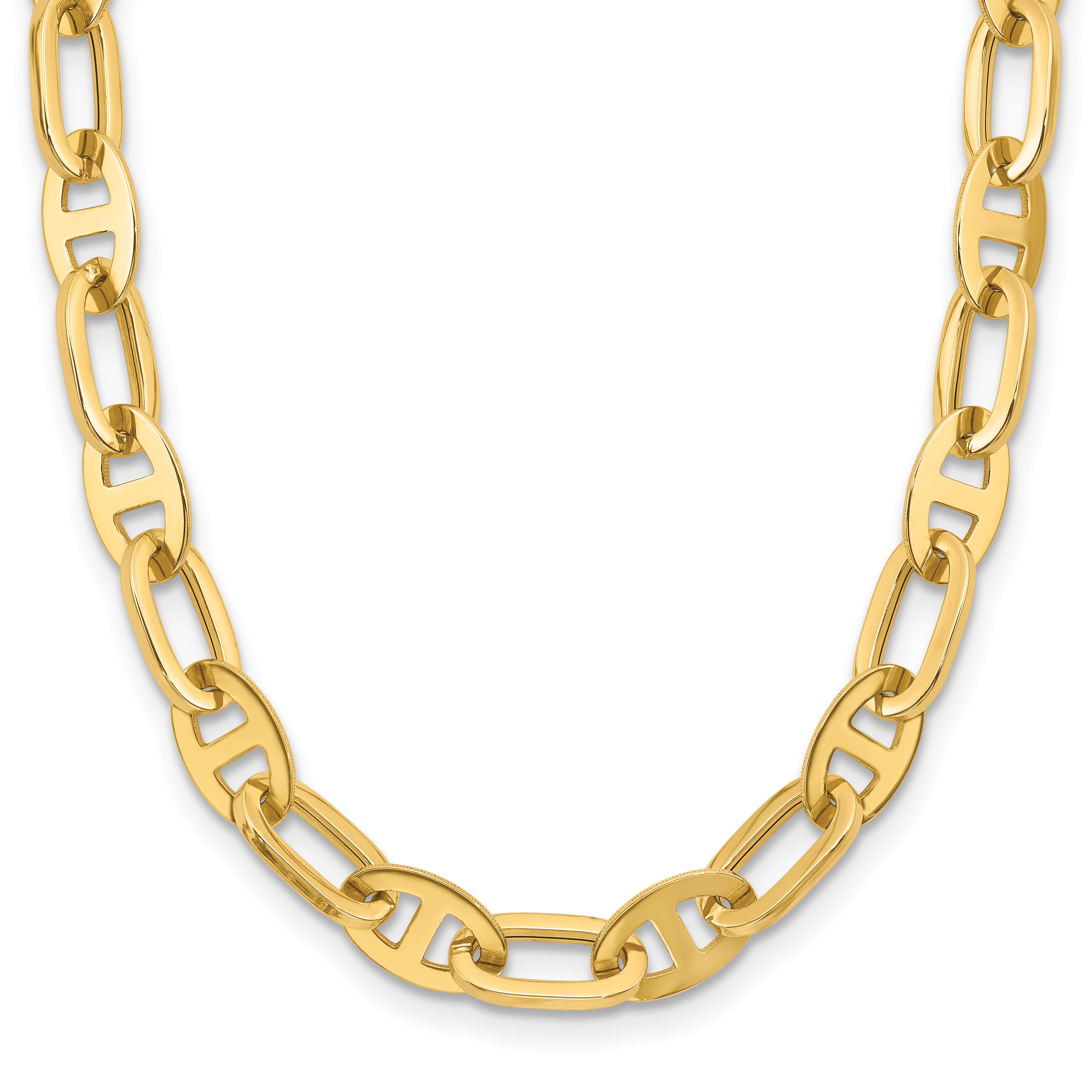 14K Polished Fancy Link Necklace