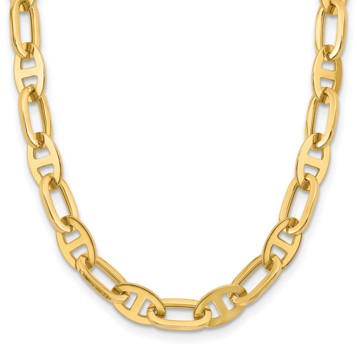 14K Polished Fancy Link Necklace