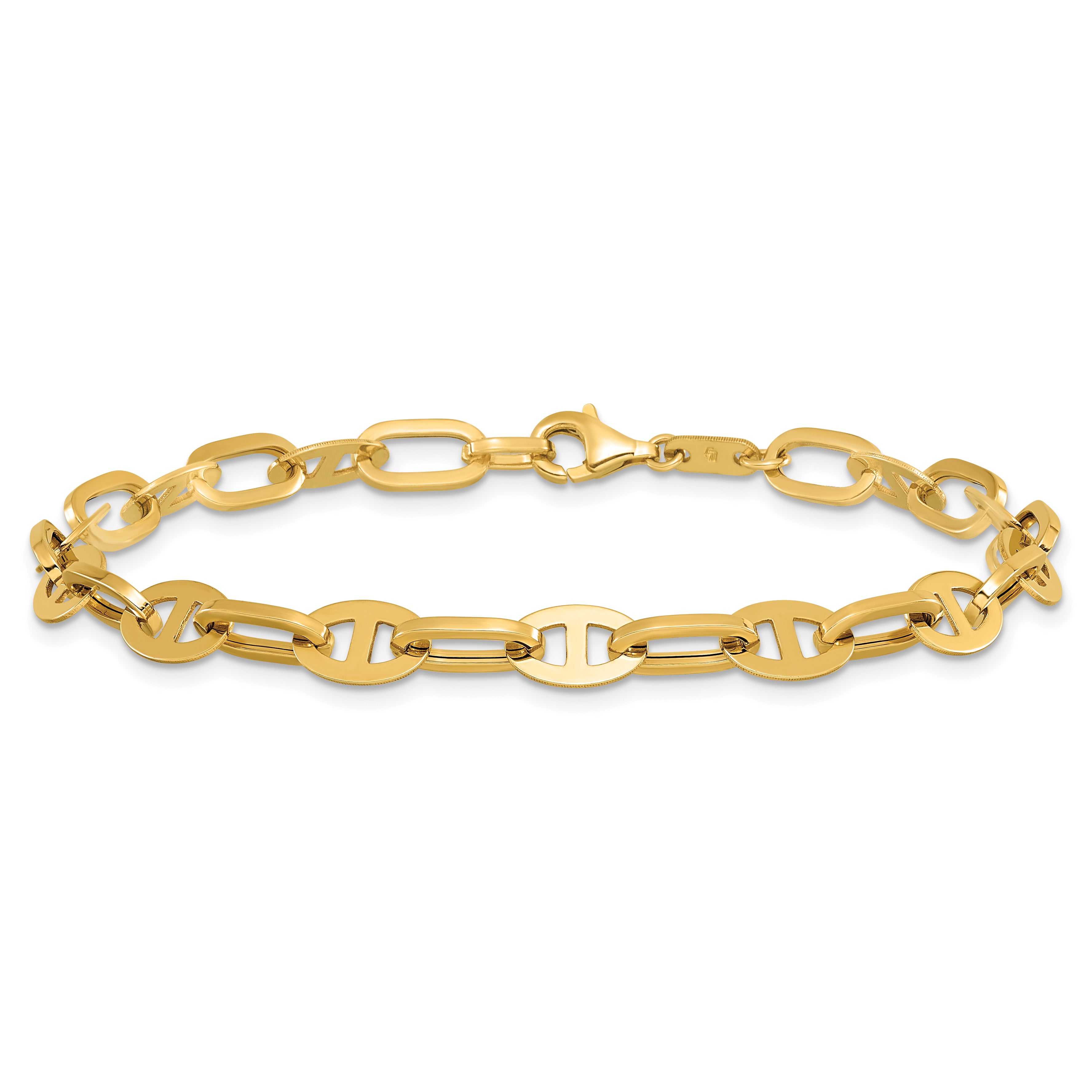 14K Polished Fancy Link Bracelet