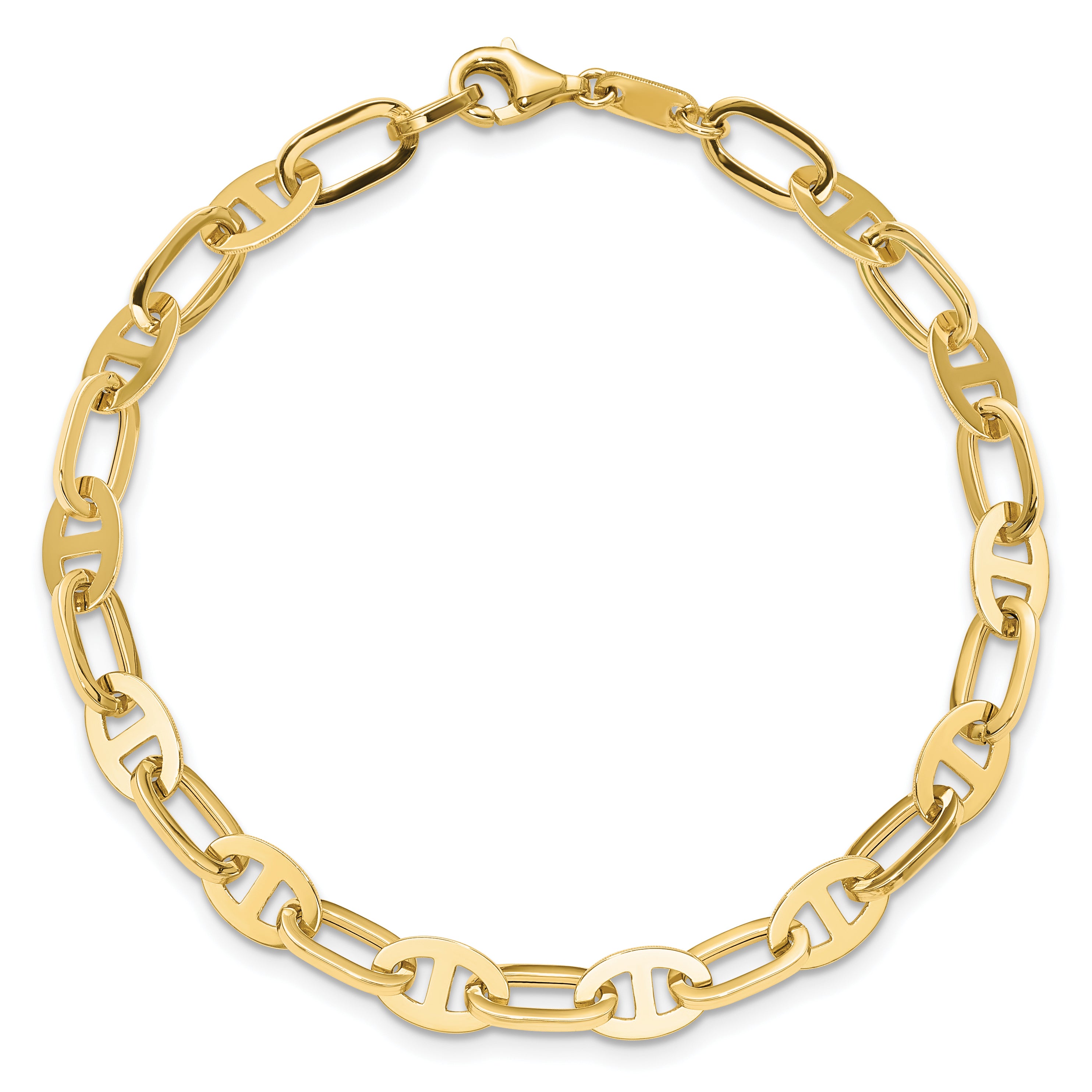 14K Polished Fancy Link Bracelet