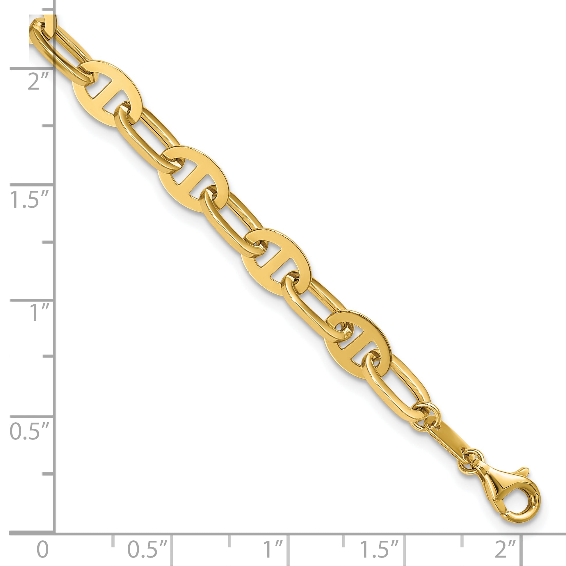 14K Polished Fancy Link Bracelet