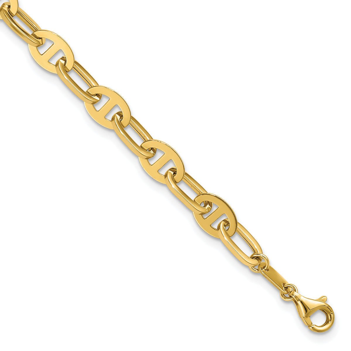 14K Polished Fancy Link Bracelet