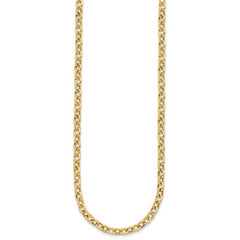 14K Polished and Textured Link Necklace