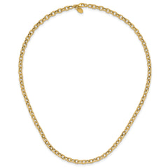 14K Polished and Textured Link Necklace