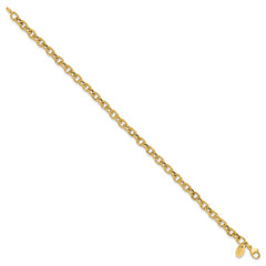 14K Polished and Textured Link Bracelet