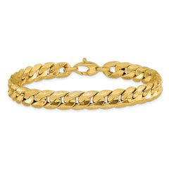 14K Polished and Textured Fancy Curb Men's Bracelet