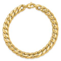 14K Polished and Textured Fancy Curb Men's Bracelet