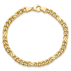 14K Polished Fancy Figaro Link Bracelet