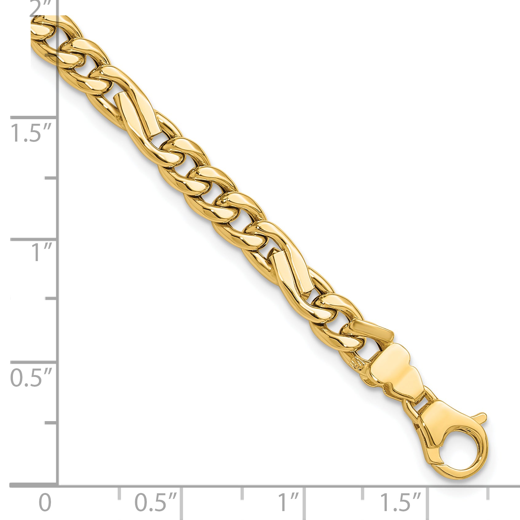 14K Polished Fancy Figaro Link Bracelet