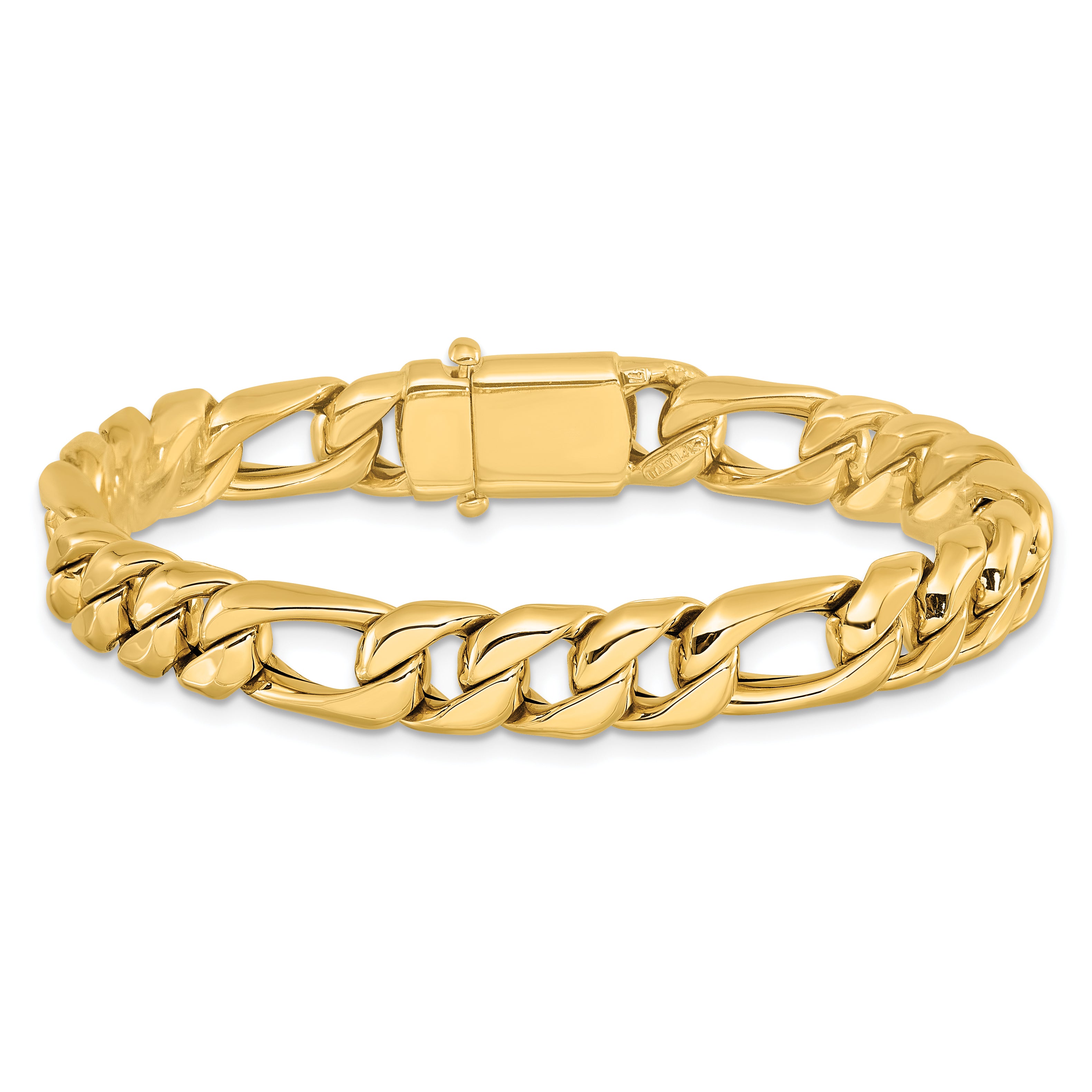 14K Polished Fancy Figaro Link Bracelet