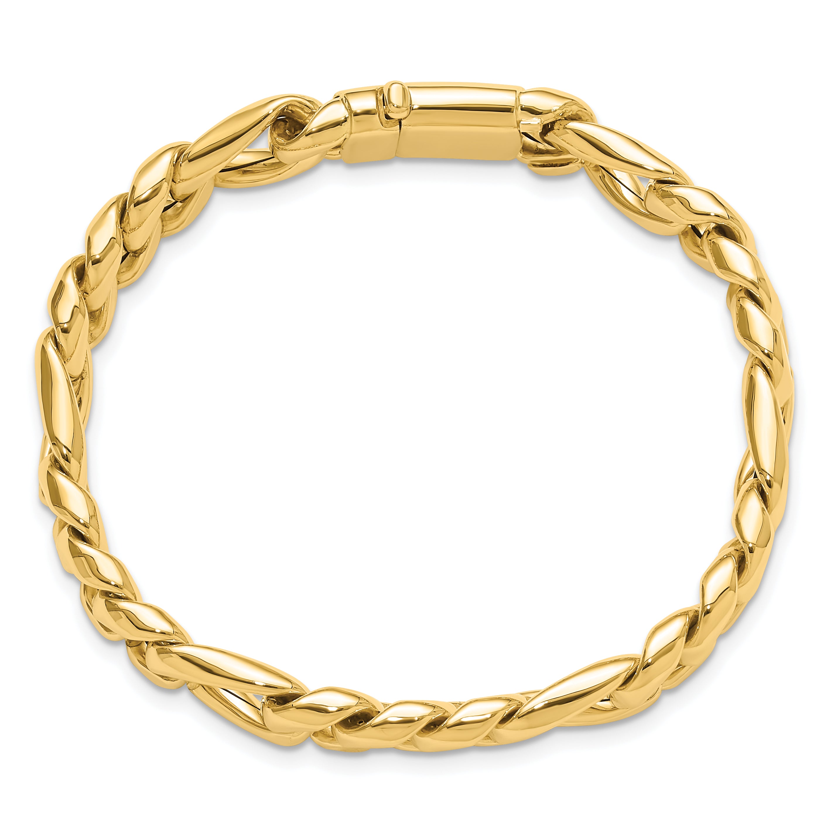 14K Polished Fancy Figaro Link Bracelet