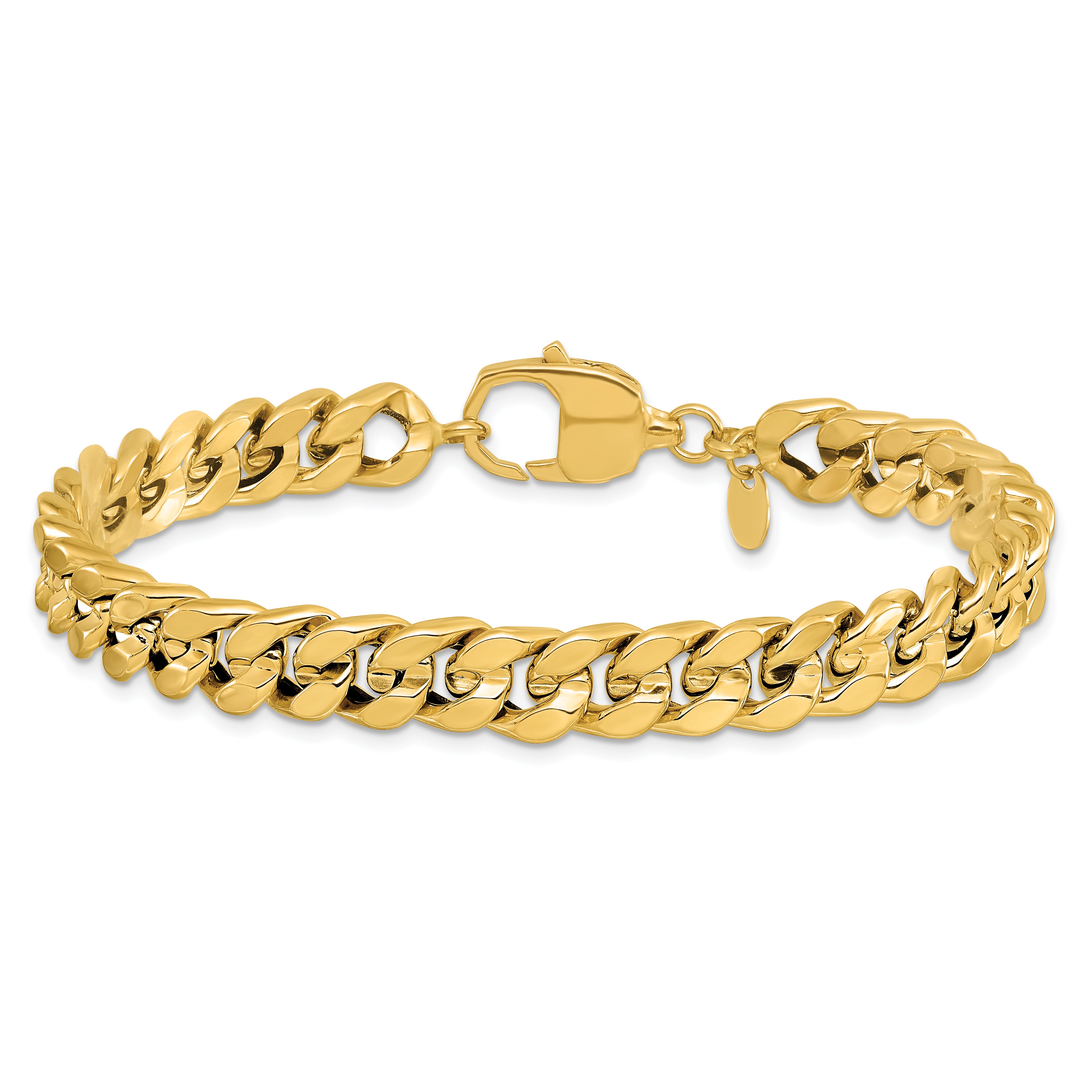 14K Polished Curb Men's Bracelet