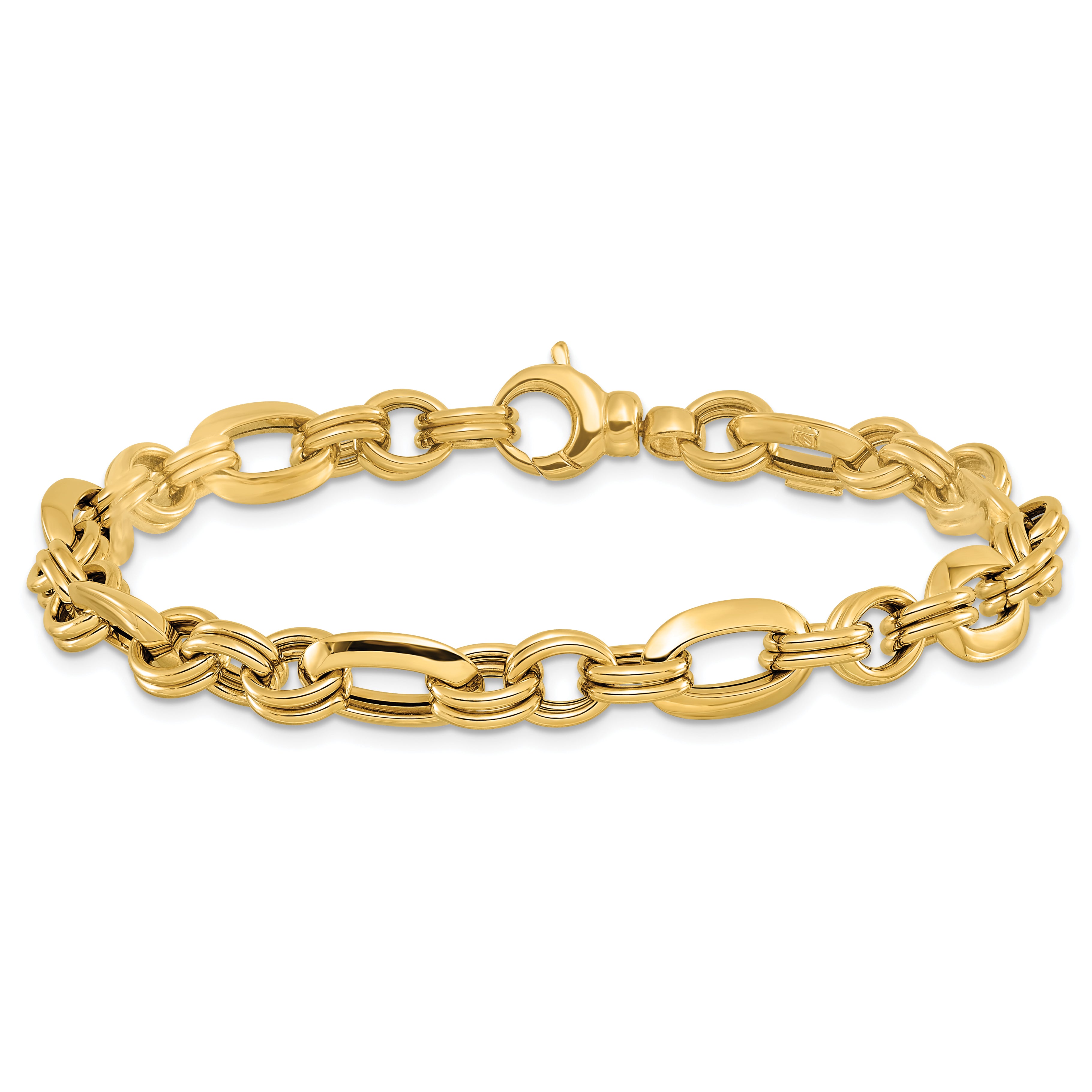 14K Polished Fancy Link Bracelet