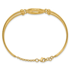 14K Polished Circle w/Clasp Bangle Bracelet