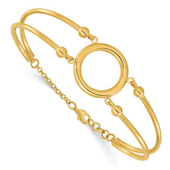 14K Polished Circle w/Clasp Bangle Bracelet