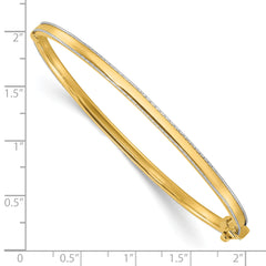 14K Two-tone Polished and D/C Hinged Bangle