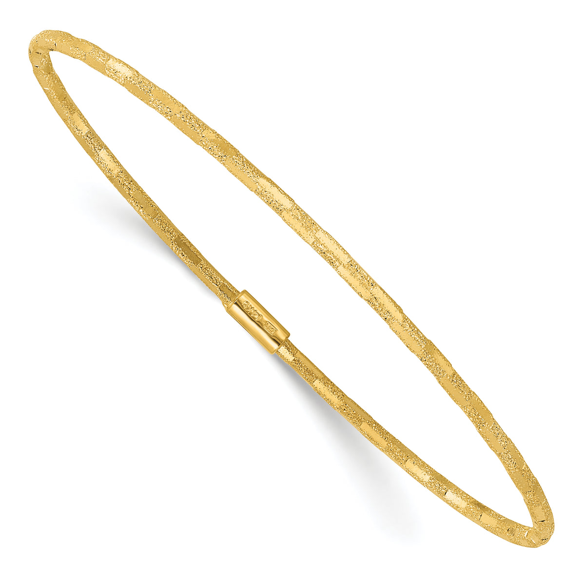 14k Polished and Laser-cut Slip-on Bangle