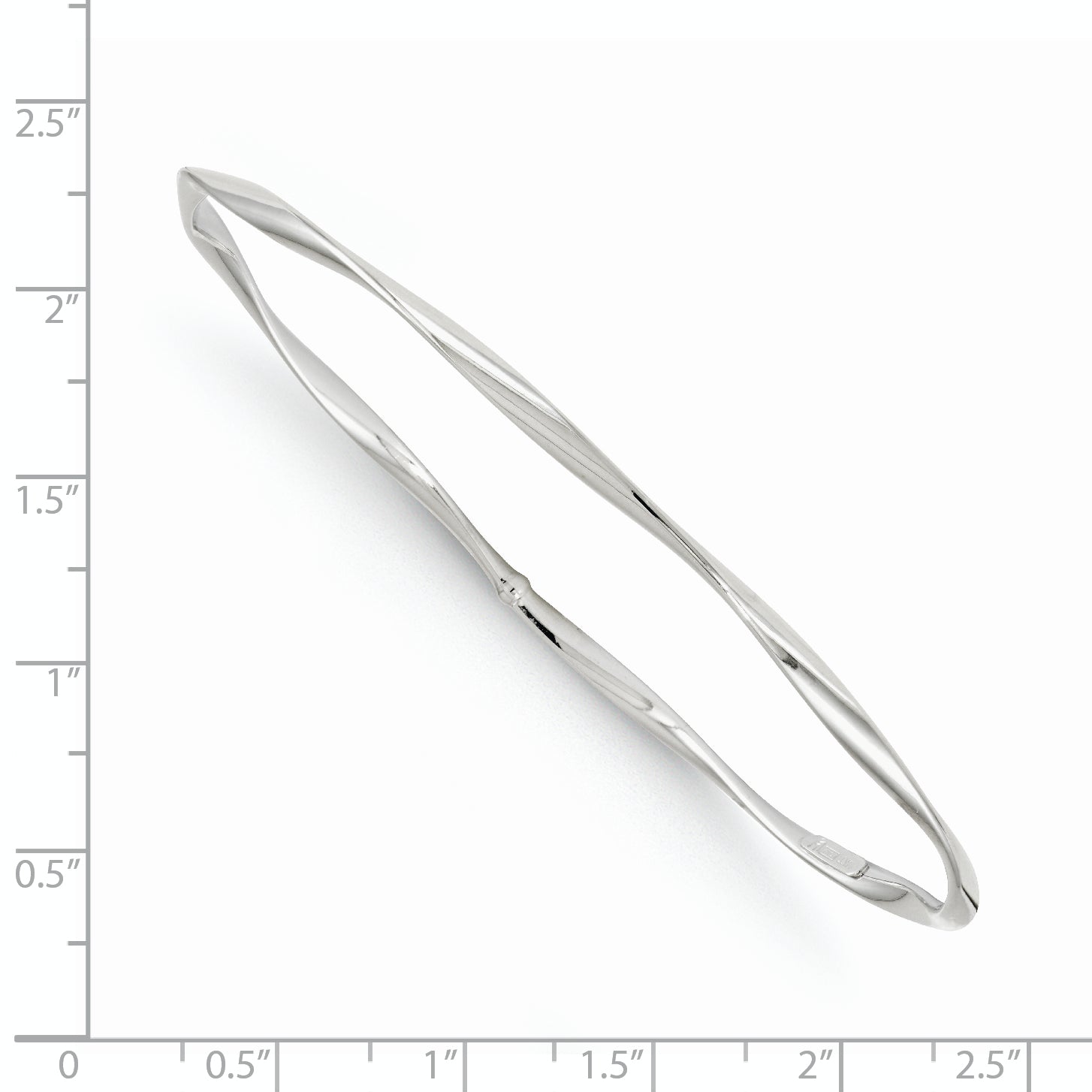 14K White Gold Polished Twisted Slip-on Bangle