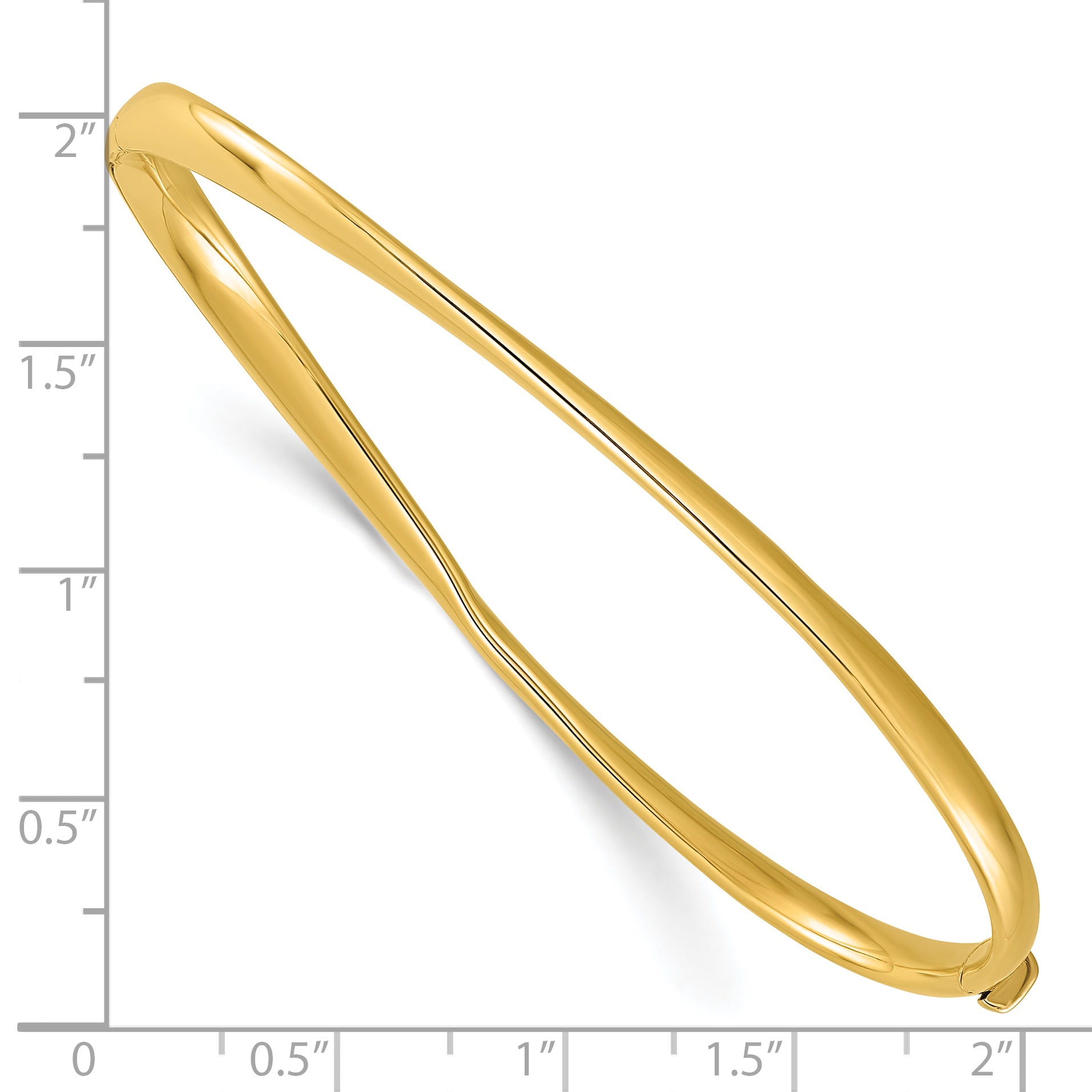 14k Polished Twisted Hinged Bangle Bracelet