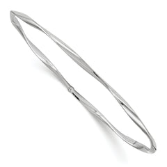 14K White Gold Polished Twisted Slip-on Bangle