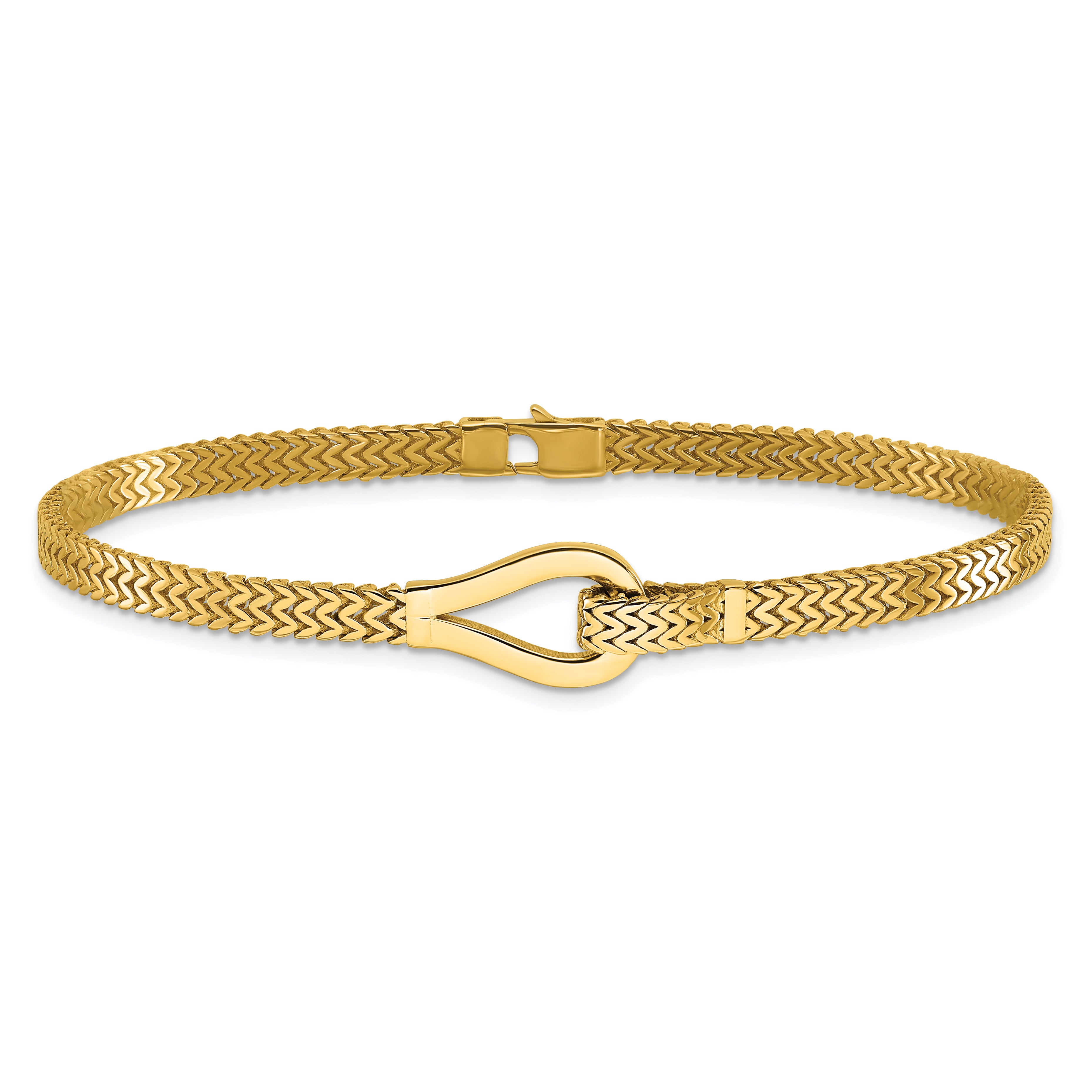 14K Polished Fancy Buckle Bracelet