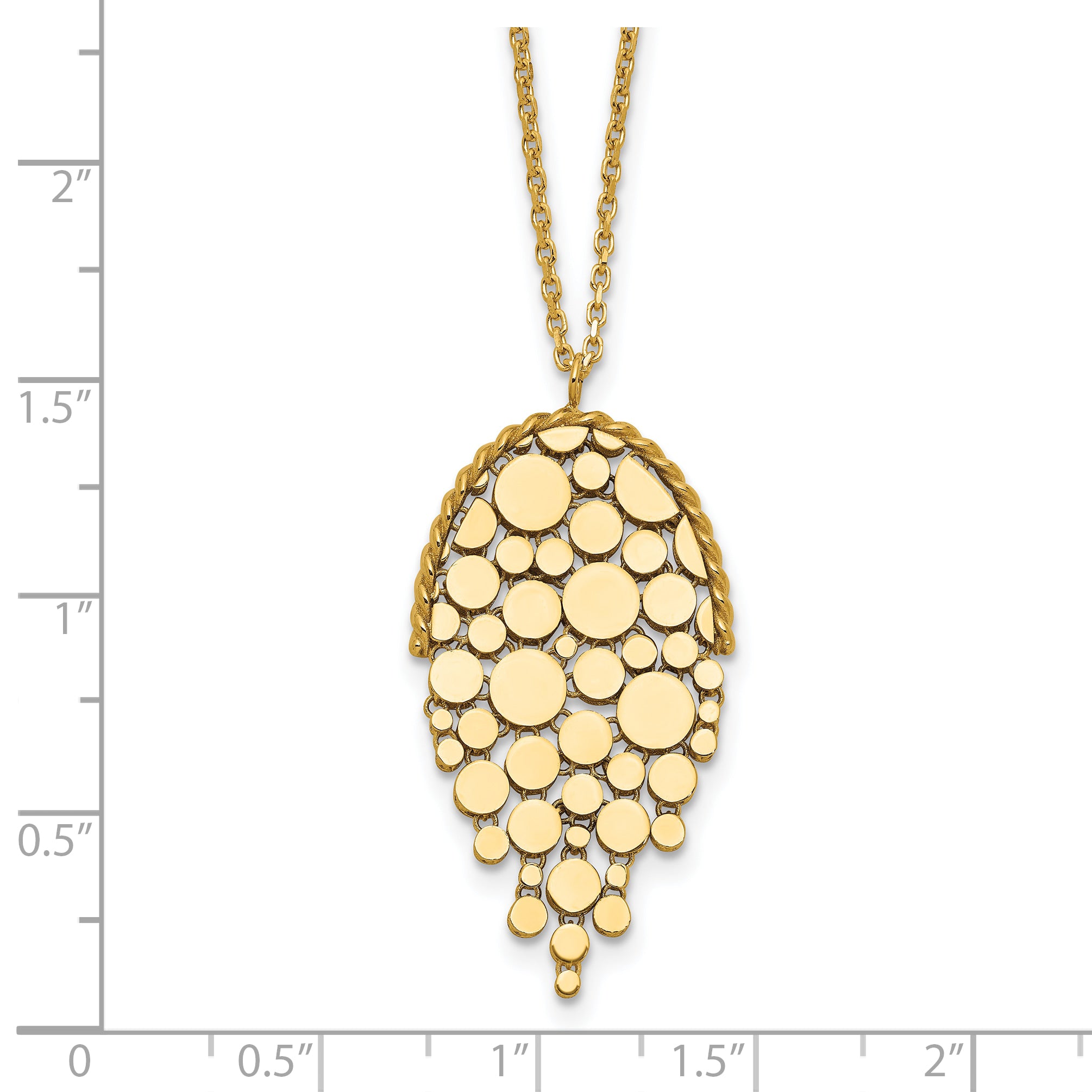 14K Polished Fancy with 2in ext. Necklace