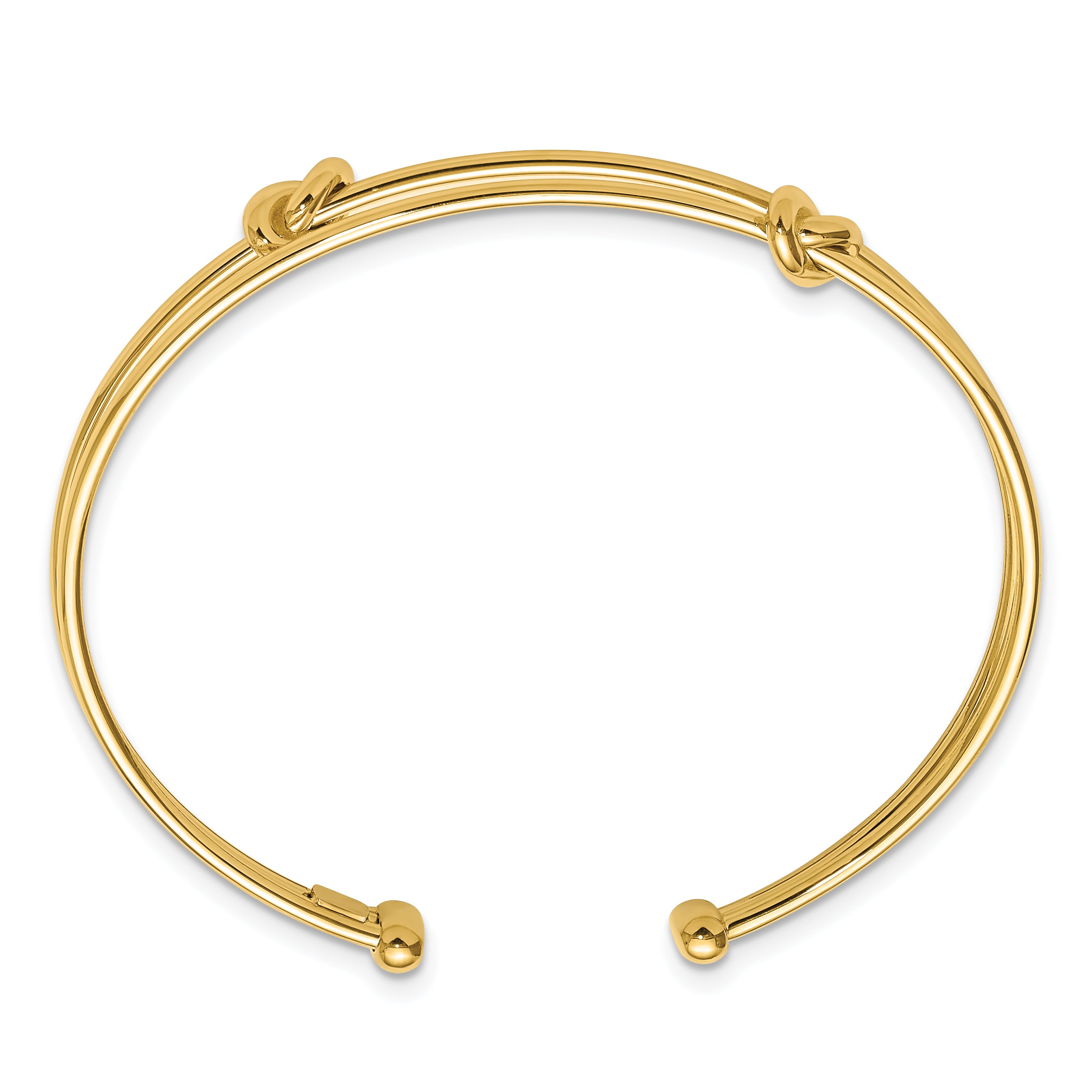 14K Polished Knot Cuff Bangle