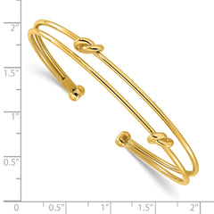 14K Polished Knot Cuff Bangle