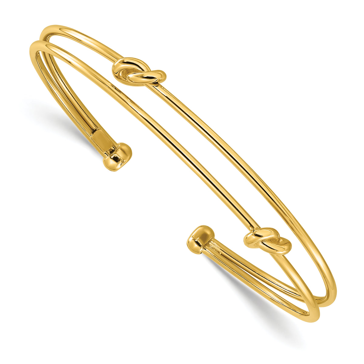 14K Polished Knot Cuff Bangle