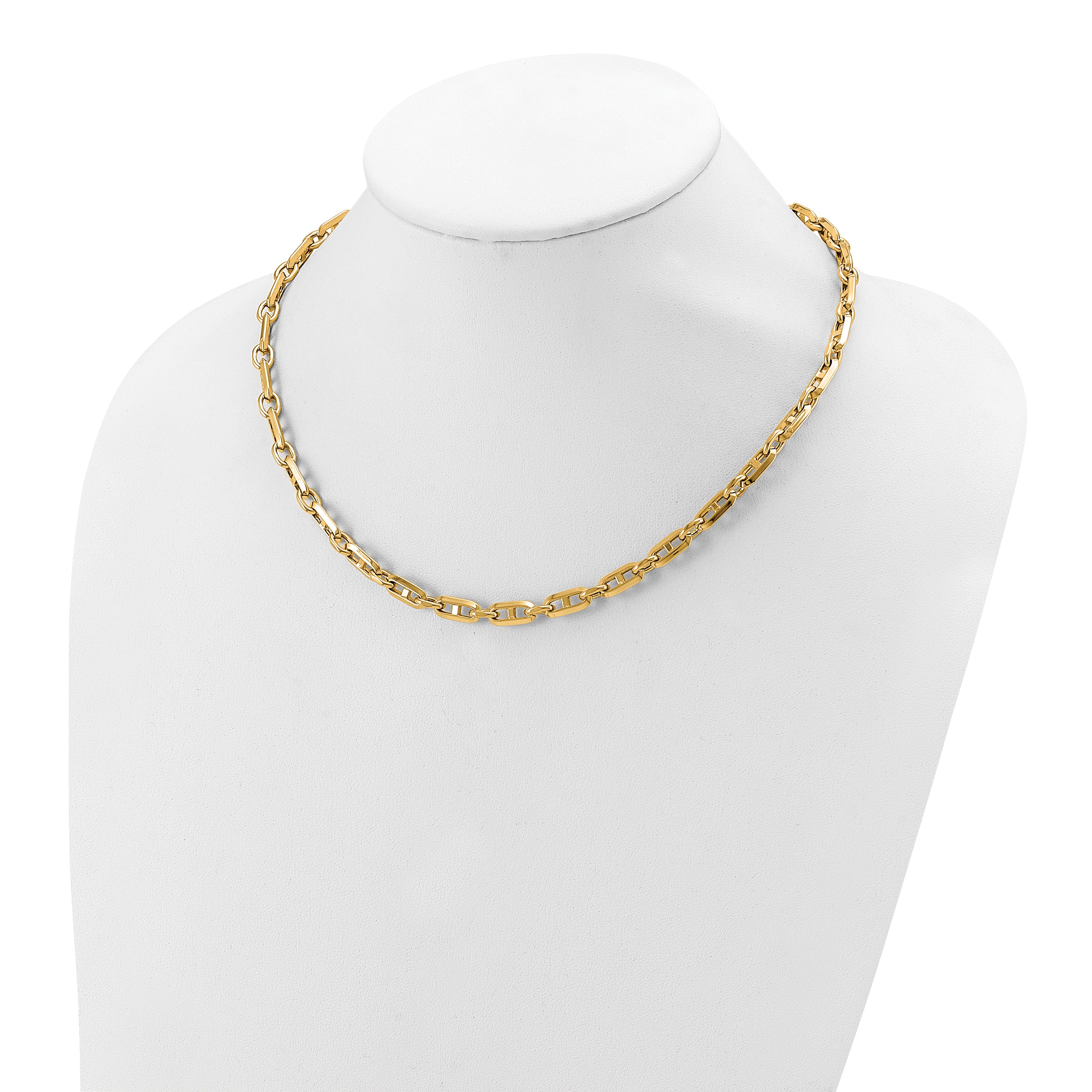 14K Polished Fancy Link Necklace