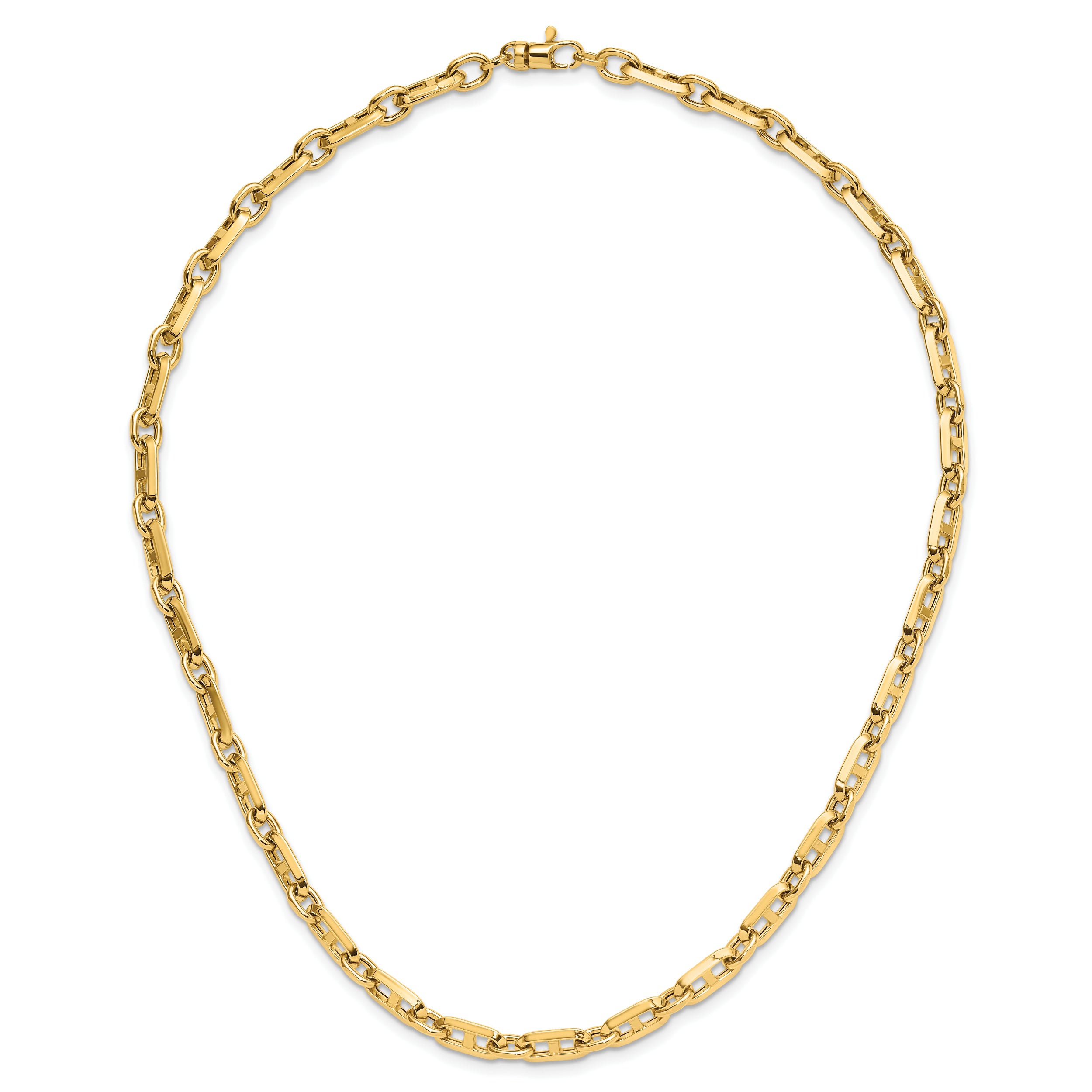 14K Polished Fancy Link Necklace