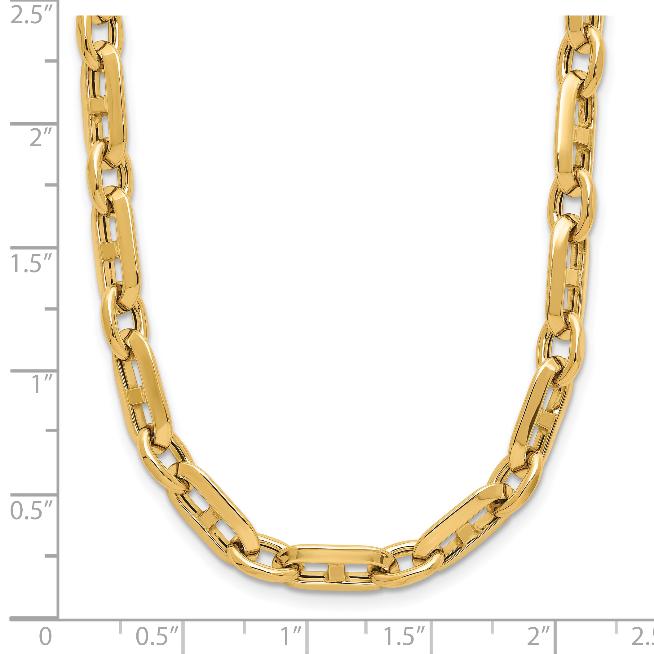 14K Polished Fancy Link Necklace