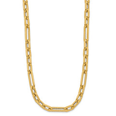 14K Polished Fancy Link Toggle Clasp Necklace