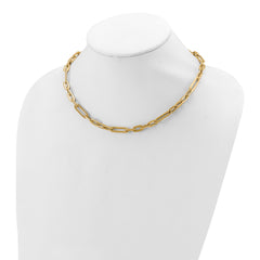 14K Polished Fancy Link Toggle Clasp Necklace