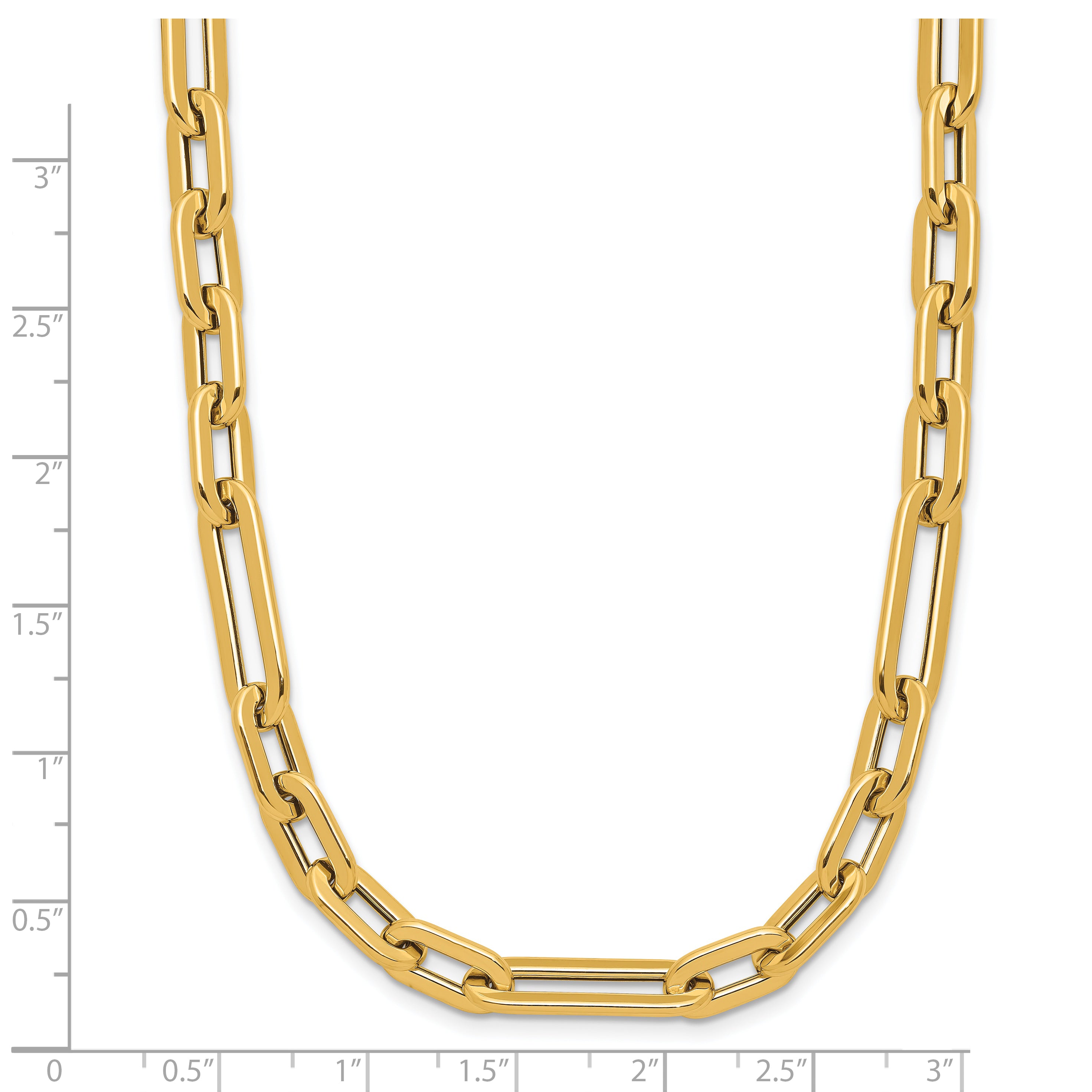 14K Polished Fancy Link Toggle Clasp Necklace