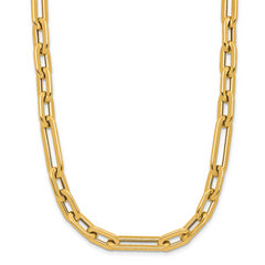 14K Polished Fancy Link Toggle Clasp Necklace