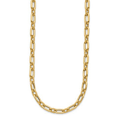 14K Polished & Textured Fancy Link Necklace