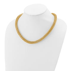 14K Polished Woven Link Necklace