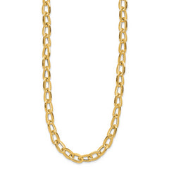 14K Polished and Satin Fancy Link Necklace