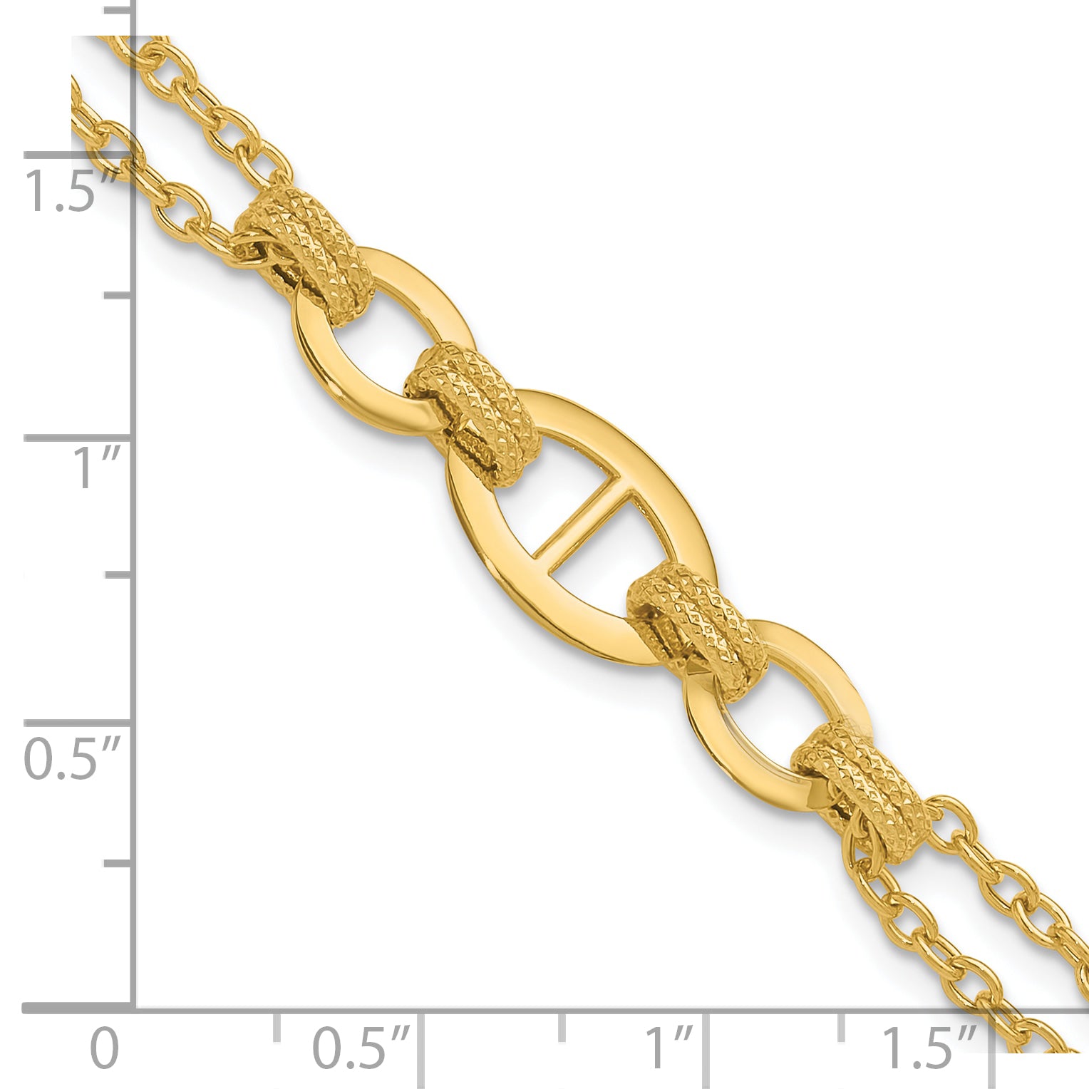 14K Polished Multi-strand Fancy Link Bracelet