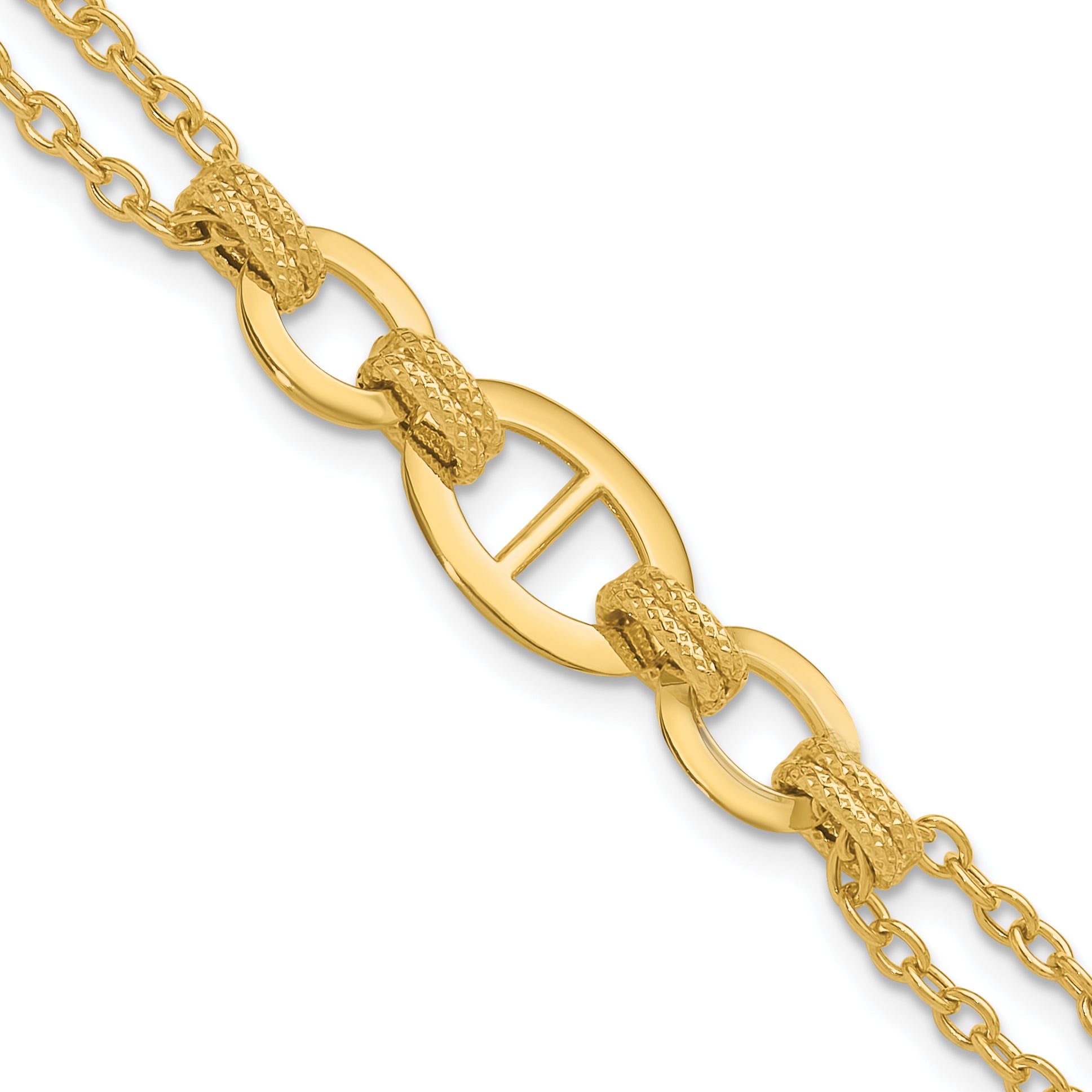 14K Polished Multi-strand Fancy Link Bracelet