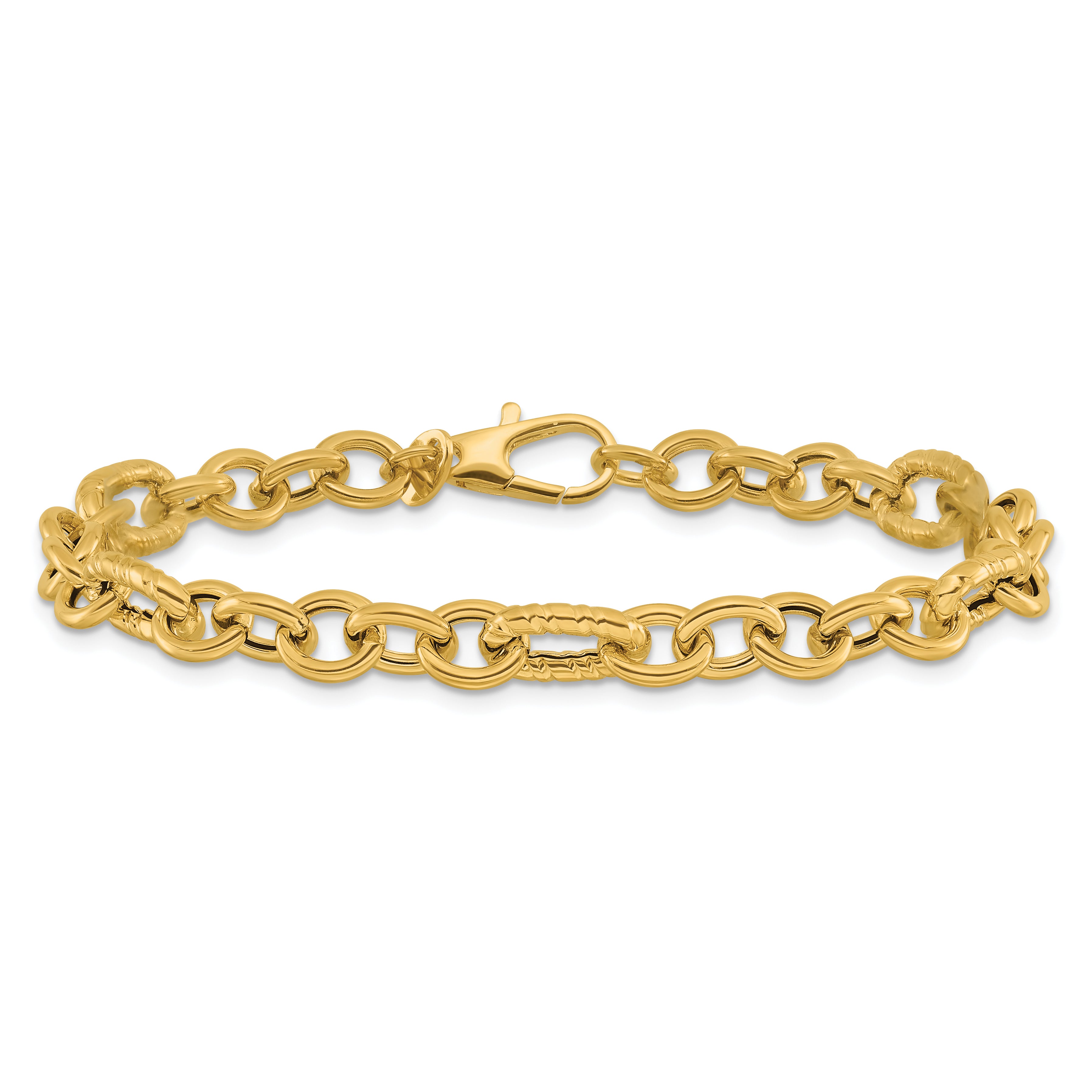 14K Polished Fancy Link Bracelet