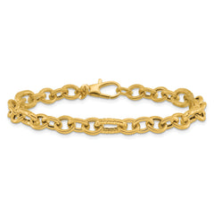 14K Polished Fancy Link Bracelet