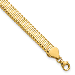 14K Polished Ridged Bracelet