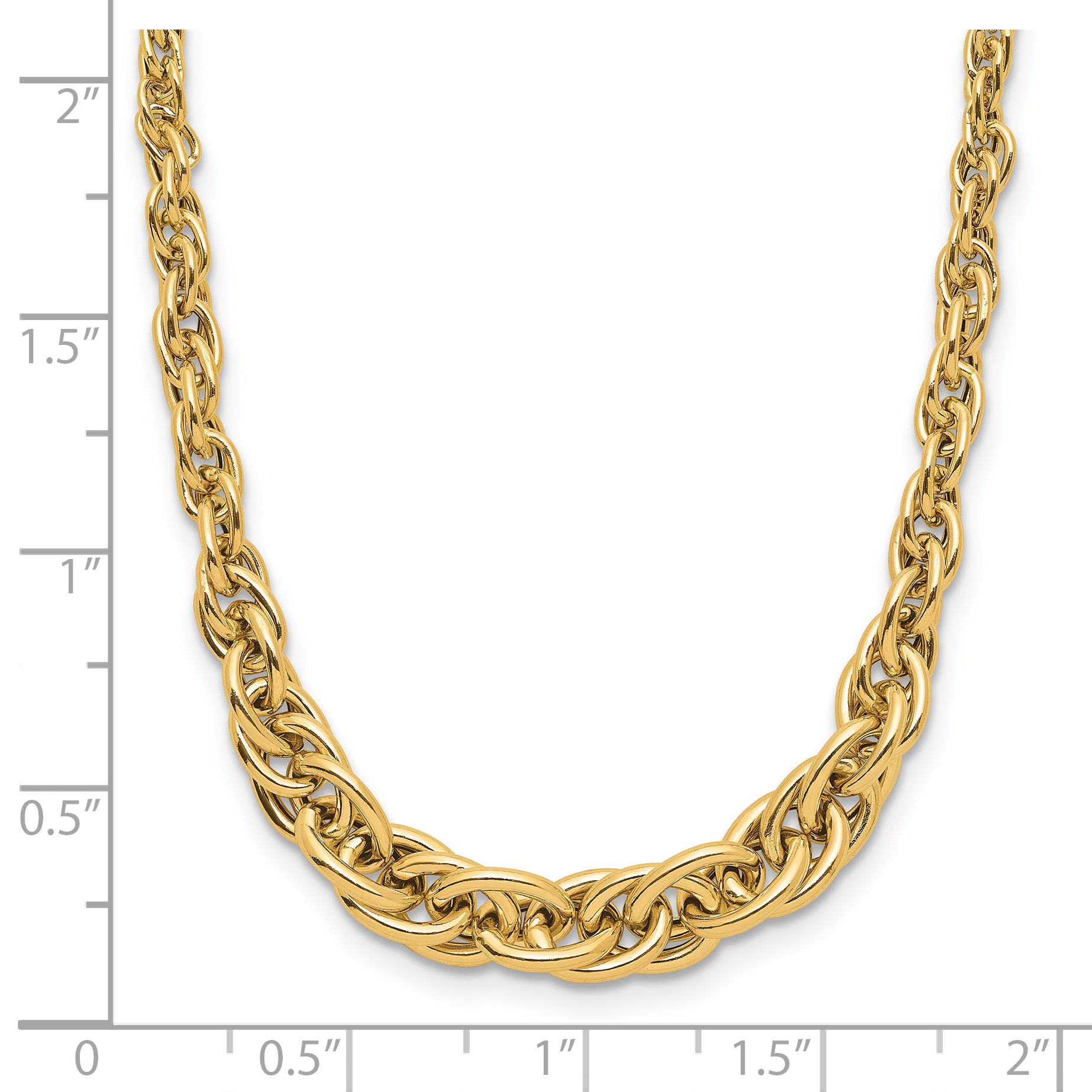 14K Polished Graduated Fancy Link Necklace