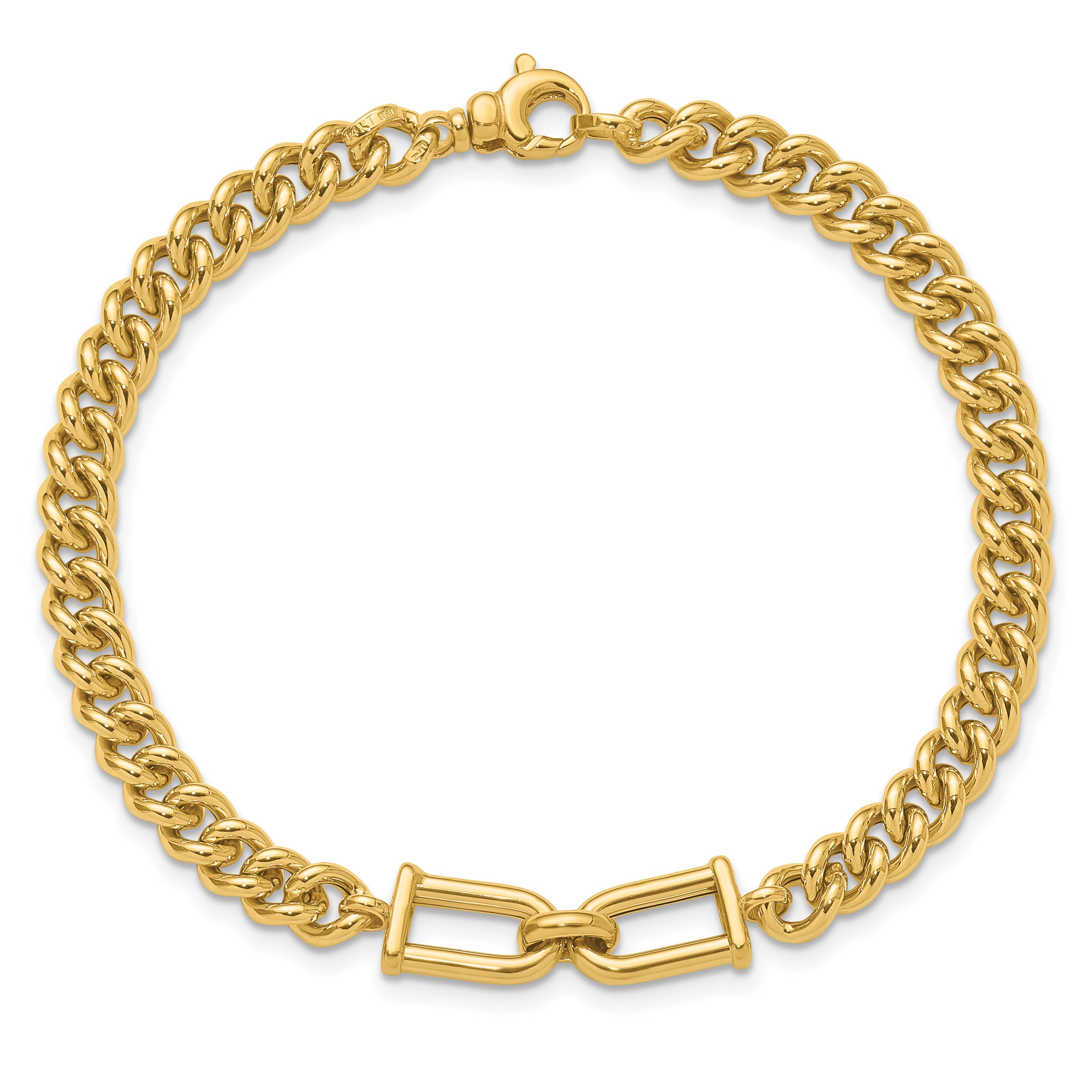 14K Polished Fancy Link Bracelet