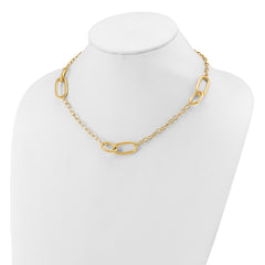 14K Polished Fancy Link Necklace