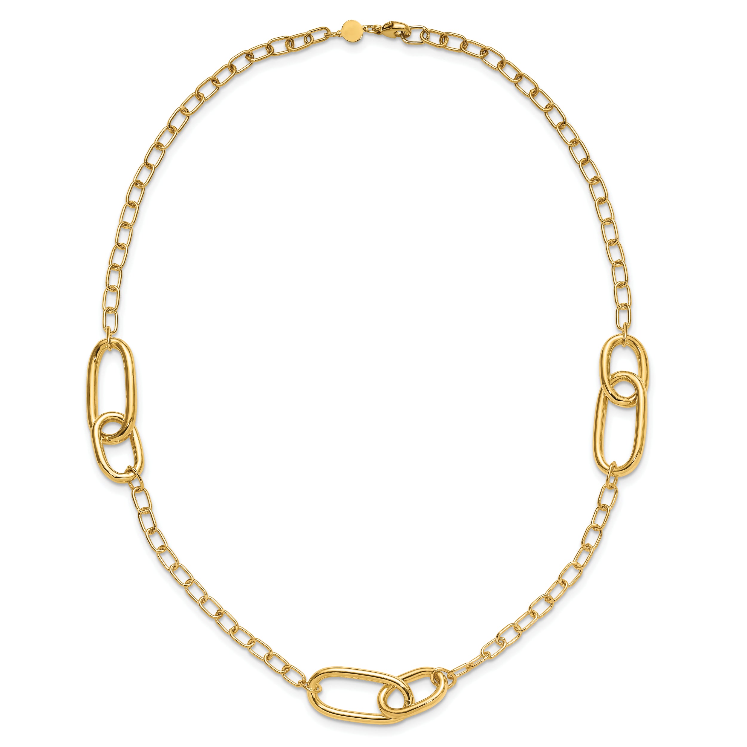 14K Polished Fancy Link Necklace