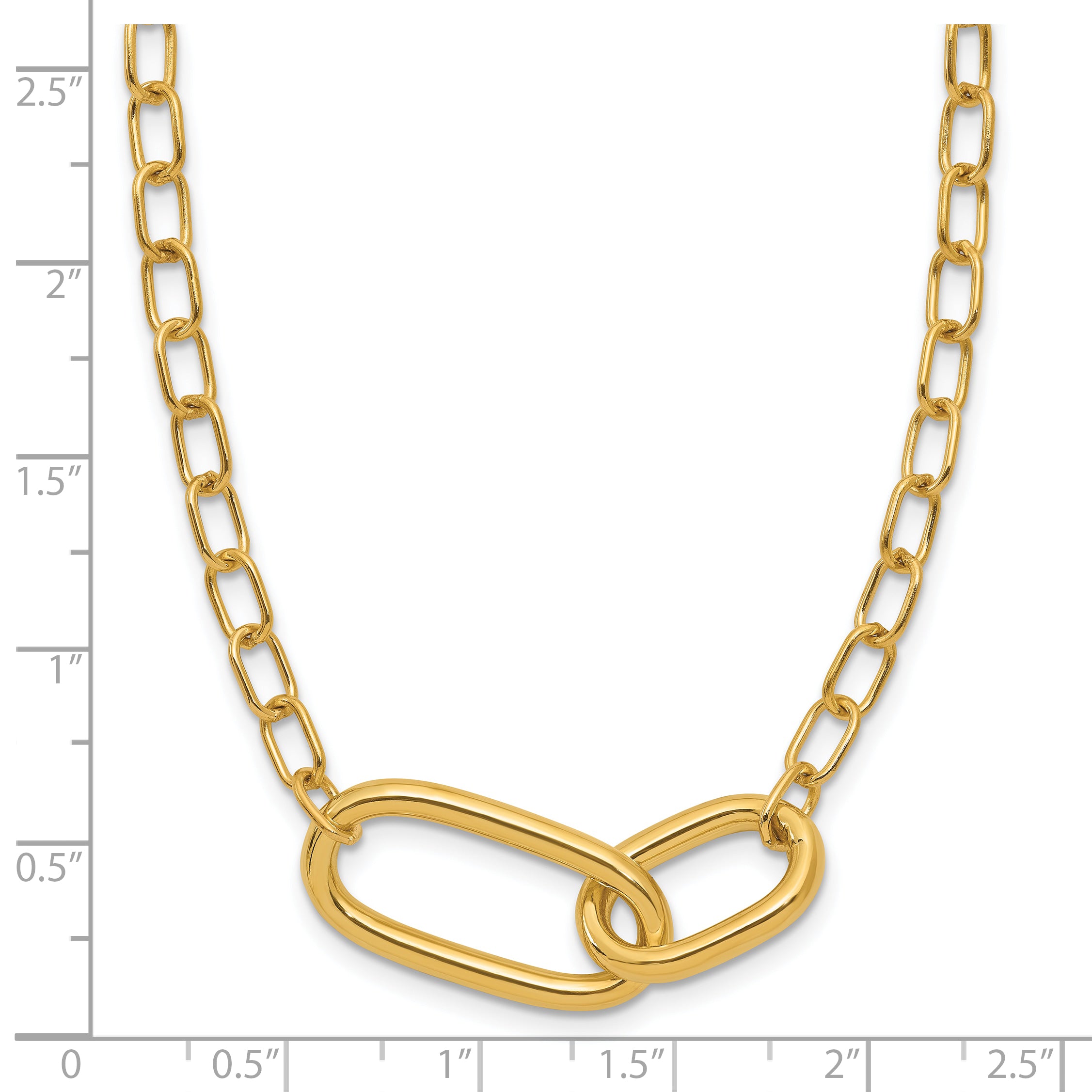 14K Polished Fancy Link Necklace